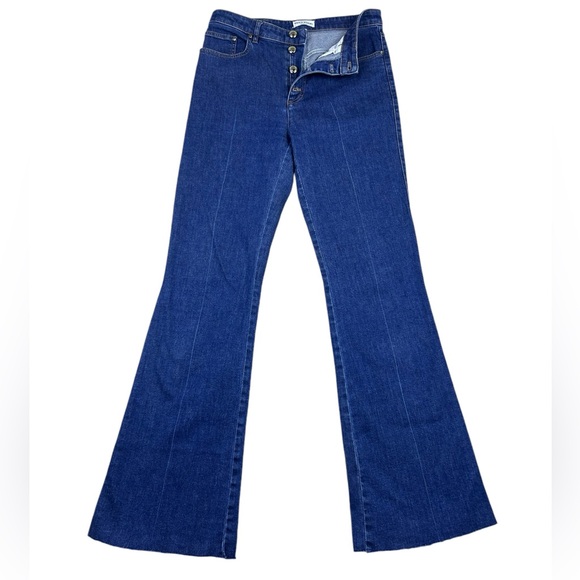 Sonia Rykiel Womens Bootcut Jeans Sz 40 / 31x32 High Rise Button Closure Luxury - Picture 2 of 16